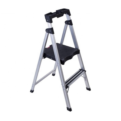 Estante de escalera de acero personalizable de nylon portátil plegable de marco A con plataforma de trabajo extensible