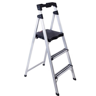 Estante de escalera de acero personalizable de nylon portátil plegable de marco A con plataforma de trabajo extensible