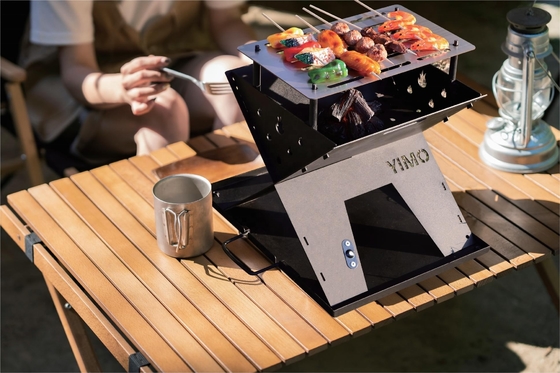 Grill de barbacoa al aire libre sin humo Corten de acero Fuego de gas Fosa de forma personalizada Cuadrado esférico