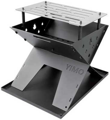 Grill de barbacoa al aire libre sin humo Corten de acero Fuego de gas Fosa de forma personalizada Cuadrado esférico