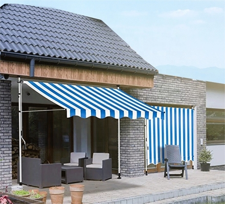 2.5 * 1.2m Tipo de columnas Toldo para patio exterior Canopy jardín sombreador de aluminio de aleación de aluminio