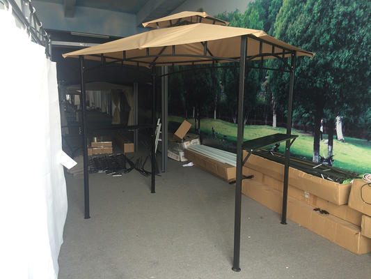 Material de vela de poliéster 2.5*1.3*2.5M Patio Shelter Canopy Tent para barbacoa Grill Gazebo