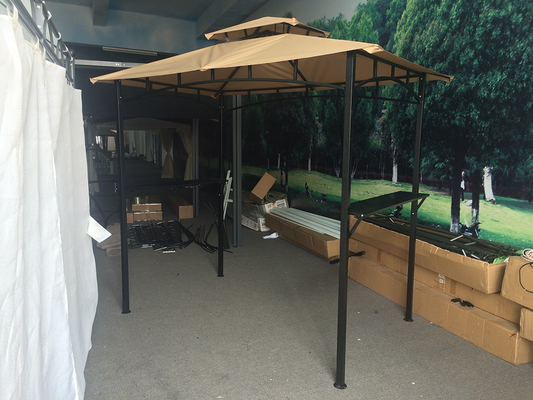 Material de vela de poliéster 2.5*1.3*2.5M Patio Shelter Canopy Tent para barbacoa Grill Gazebo