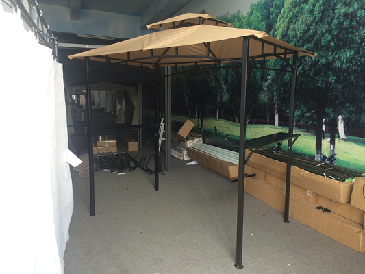 Material de vela de poliéster 2.5*1.3*2.5M Patio Shelter Canopy Tent para barbacoa Grill Gazebo