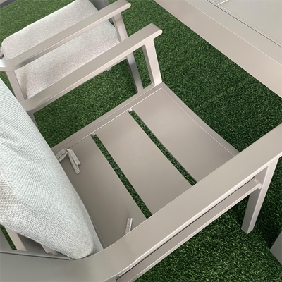 Sofá de ratan de aluminio plegado de estilo moderno para exteriores para mesa de té de jardín de lujo