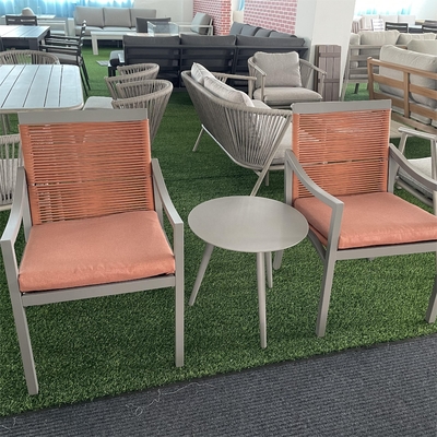 Muebles de jardín modernos de aluminio Bistro Sofá de ratán establecido en estilo de diseño moderno