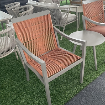 Muebles de jardín modernos de aluminio Bistro Sofá de ratán establecido en estilo de diseño moderno