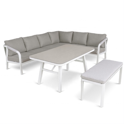 Muebles de jardín de aluminio para exteriores Bistro Sofá de ratán Conjunto para cena de lujo Teapoy