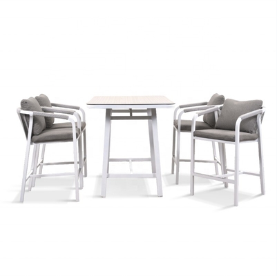 Muebles de jardín de aluminio para exteriores Bistro Sofá de ratán Conjunto para cena de lujo Teapoy