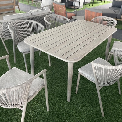 Muebles de jardín al aire libre Sofá de aluminio Bistro de ratán Conjunto con mesa de café de lujo