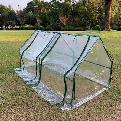 Cubierta de invernadero móvil de PVC transparente impermeable con marco metálico para plantación de jardines