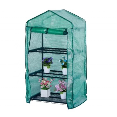 Cubierta de invernadero móvil de PVC transparente impermeable con marco metálico para plantación de jardines