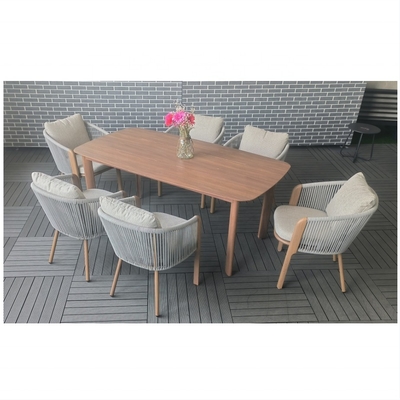 Muebles de jardín para exteriores Conjunto de sofá de aluminio de ratán Mesa de ocio Conjunto de cena de té