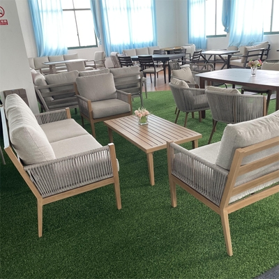Muebles de jardín para exteriores Conjunto de sofá de aluminio de ratán Mesa de ocio Conjunto de cena de té