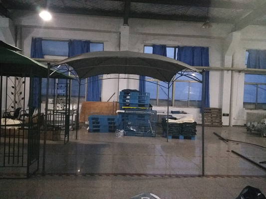 Patio exterior Carport con marco de acero 3 * 3M Pared de sol Jardín Techo con dosel de bodas blanco