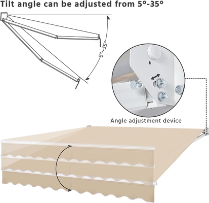 Cuadro de aluminio tipo totalmente abierto sombrilla Awning KD ideal para los requisitos del cliente