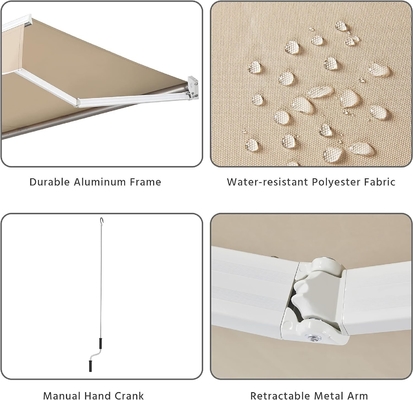 Cuadro de aluminio tipo totalmente abierto sombrilla Awning KD ideal para los requisitos del cliente