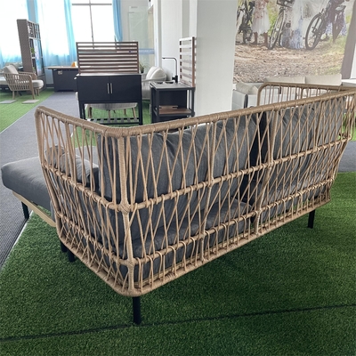 Muebles de jardín modernos de aluminio Bistro Sofá de ratán Conjunto para cena de lujo