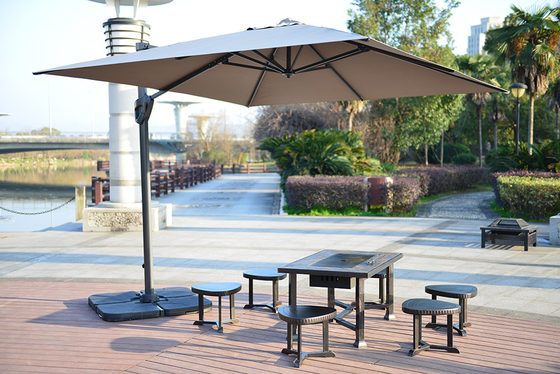 Paraguas de mano de lujo para patio de jardín plegable para muebles exteriores 3m 150cm