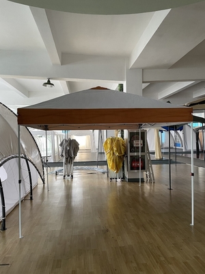Cuadro de metal plegable de trabajo pesado de 3 * 3 m personalizado Gazebos de jardín con marco de acero