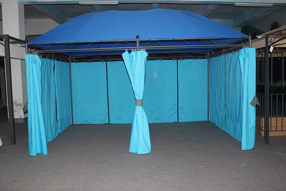 Muebles de diseño de dosel azul grande panel de metal Gazebo superior para muebles de exterior 3 * 4M