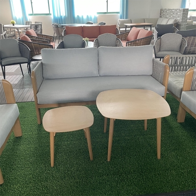 Muebles de jardín de aluminio para exteriores Sofá de ratán Conjunto con Teapoy de lujo Bistro Set