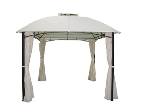Gazebo de metal de doble techo de vela de poliéster con costilla arqueada en diseño clásico