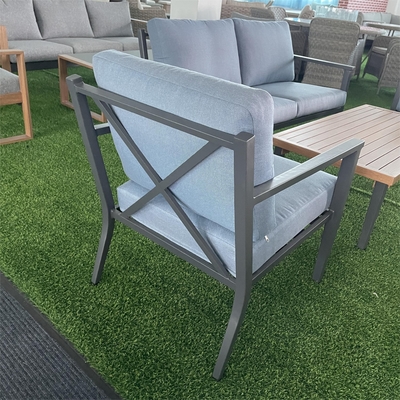 Color personalizable Muebles de jardín al aire libre Sofá de aluminio de ratán para mesa de lujo