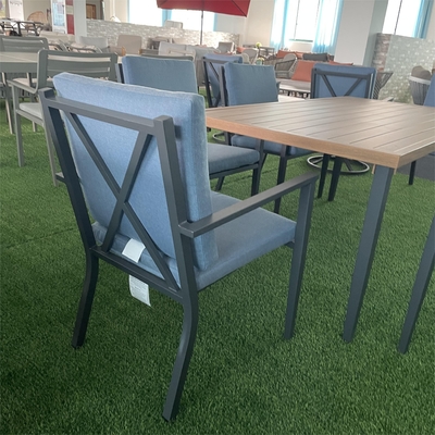 Color personalizable Muebles de jardín al aire libre Sofá de aluminio de ratán para mesa de lujo