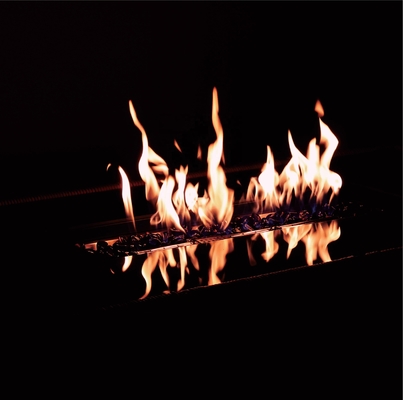 Grill de barbacoa de acero corten de jardín al aire libre con hoguera de gas sin humo esférica rectangular