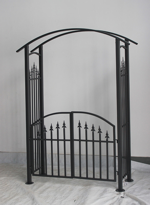 Arco metálico personalizable para jardín y patio Gazebo en color negro sin cubierta recubierta