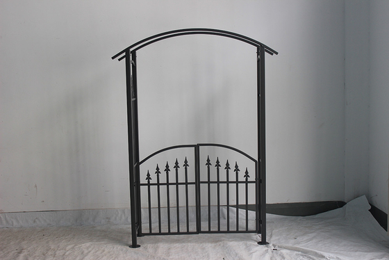 Arco metálico personalizable para jardín y patio Gazebo en color negro sin cubierta recubierta