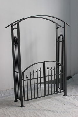 Arco metálico personalizable para jardín y patio Gazebo en color negro sin cubierta recubierta