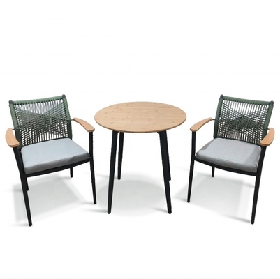 Sofá de aluminio de ratán Muebles de jardín al aire libre con mesa de lujo y paquete de correo