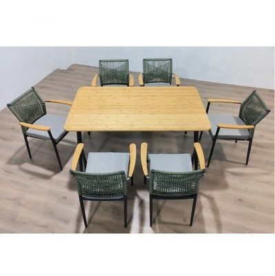 Sofá de aluminio de ratán Muebles de jardín al aire libre con mesa de lujo y paquete de correo