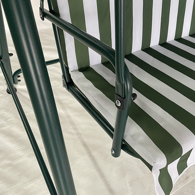 Cama colgante al aire libre de diseño moderno, silla de oscilación de patio para 3 personas con tubo de acero y techo
