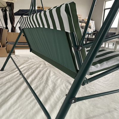 Cama colgante al aire libre de diseño moderno, silla de oscilación de patio para 3 personas con tubo de acero y techo