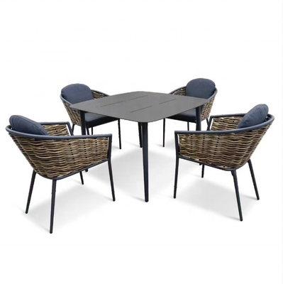 Conjunto de jardín al aire libre Conjunto de sofá de rattan de aluminio Conjunto de mesa de lujo Conjunto de comedor
