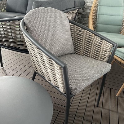 Conjunto de jardín al aire libre Conjunto de sofá de rattan de aluminio Conjunto de mesa de lujo Conjunto de comedor