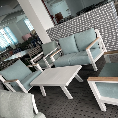 Muebles de jardín al aire libre Sofá de aluminio de ratán Conjunto para mesa de lujo Teapoy Bistro Cena