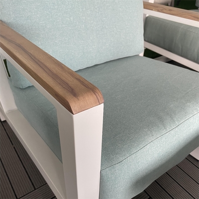 Muebles de jardín al aire libre Sofá de aluminio de ratán Conjunto para mesa de lujo Teapoy Bistro Cena