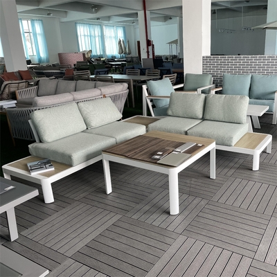 Muebles de jardín para exteriores Sofá de aluminio de ratán Conjunto de mesa de lujo Teapot Bistro Conjunto Conjunto de cena