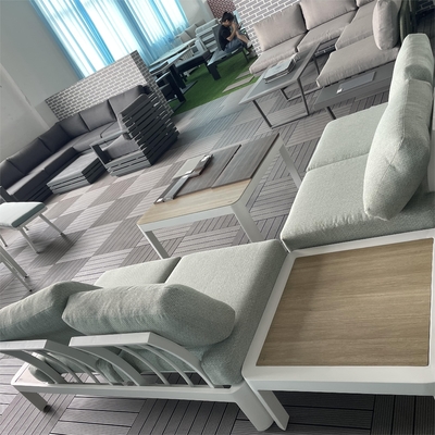 Muebles de jardín para exteriores Sofá de aluminio de ratán Conjunto de mesa de lujo Teapot Bistro Conjunto Conjunto de cena