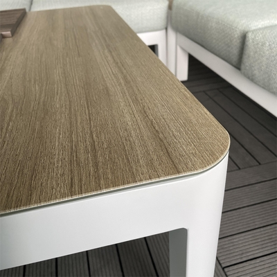 Muebles de jardín para exteriores Sofá de aluminio de ratán Conjunto de mesa de lujo Teapot Bistro Conjunto Conjunto de cena