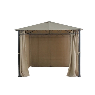 Gazebo de metal de acero para jardín exterior con cortina de poliéster Una opción de ocio duradero para el parque