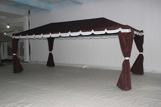 Parque de ocio 3 * 6M Protección solar de aluminio Casual Gazebo con mosquiteros