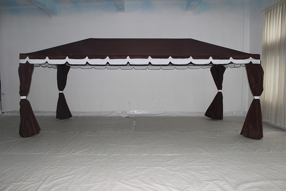 Parque de ocio 3 * 6M Protección solar de aluminio Casual Gazebo con mosquiteros