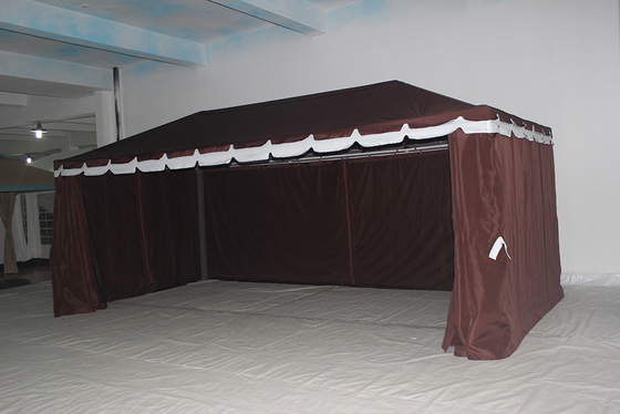 Parque de ocio 3 * 6M Protección solar de aluminio Casual Gazebo con mosquiteros