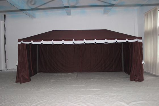 Parque de ocio 3 * 6M Protección solar de aluminio Casual Gazebo con mosquiteros