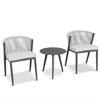 Sala de estar Cuadro de aluminio Muebles de jardín al aire libre Sofá de rotín Conjunto con conjunto de bistró